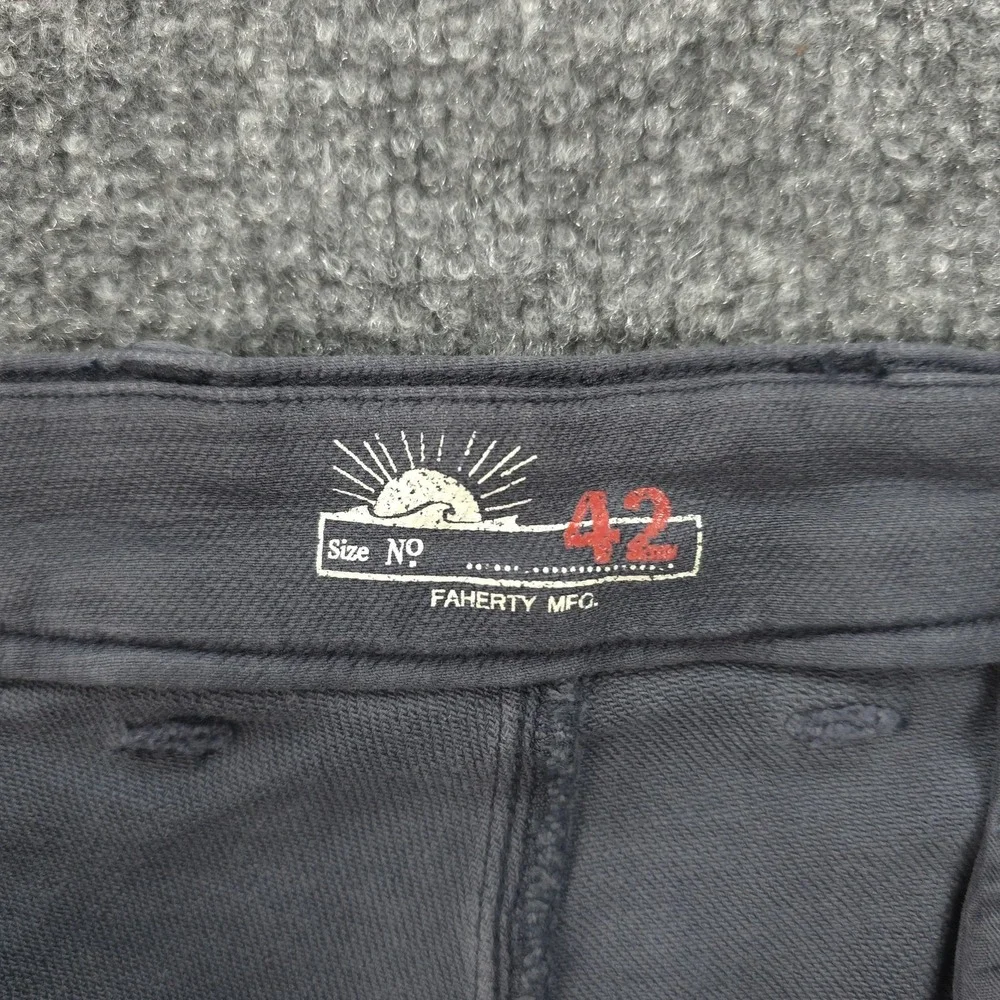 Faherty Shorts Mens 42 Blue Stretch Terry Chino‎ Casual Summer Travel Comfort